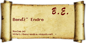 Benő Endre névjegykártya