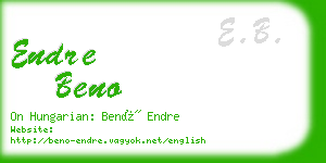 endre beno business card